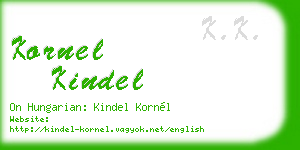 kornel kindel business card